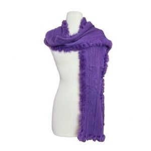 Vintage Y2K Purple‎ fur trim scarf Real Vintage Fur Winter Funky Posh Scarf